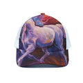 Colorful Horse Portrait Print White Mesh Trucker Hat