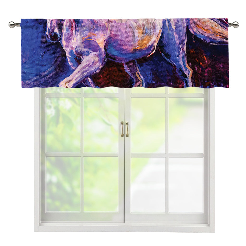 Colorful Horse Portrait Print Window Valance