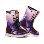 Colorful Horse Portrait Print Winter Boots