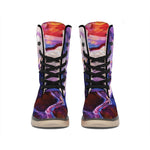 Colorful Horse Portrait Print Winter Boots