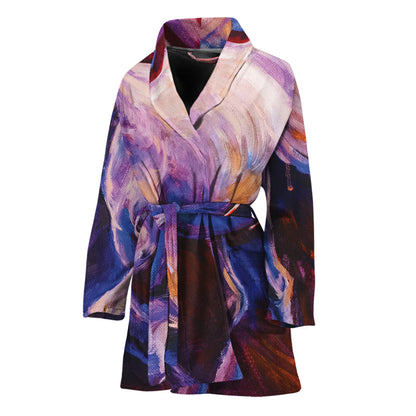 Colorful Horse Portrait Print Women's Bathrobe