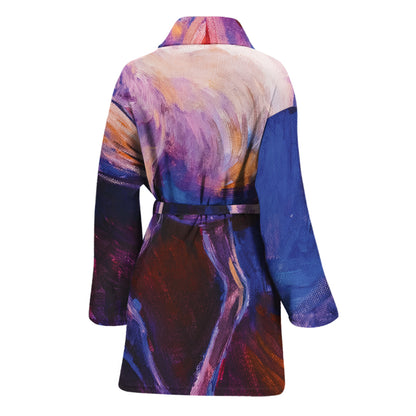 Colorful Horse Portrait Print Women's Bathrobe