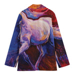 Colorful Horse Portrait Print Women's Blazer