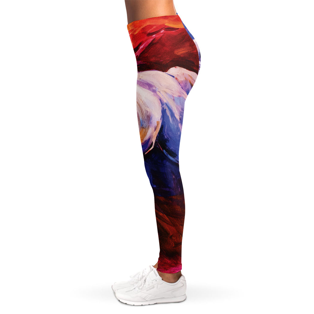 Colorful Horse Portrait Print Women's Leggings