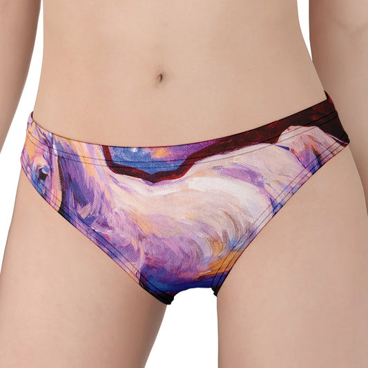 Colorful Horse Portrait Print Women's Panties