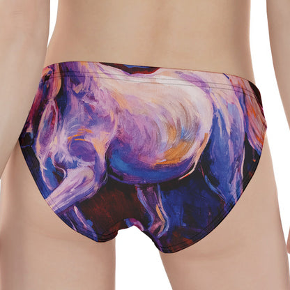 Colorful Horse Portrait Print Women's Panties