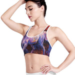 Colorful Horse Portrait Print Women's Sports Bra