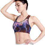Colorful Horse Portrait Print Women's Sports Bra