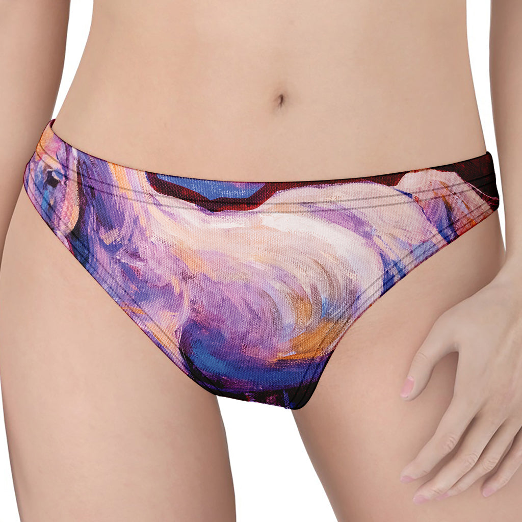 Colorful Horse Portrait Print Women's Thong