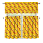 Colorful Hot Dog Pattern Print 3 Piece Kitchen Curtains