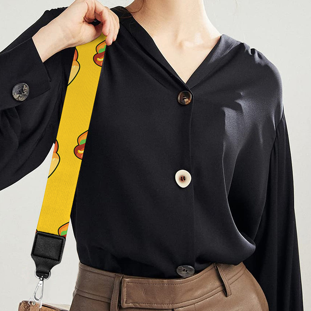 Colorful Hot Dog Pattern Print Bag Strap