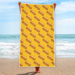 Colorful Hot Dog Pattern Print Beach Towel