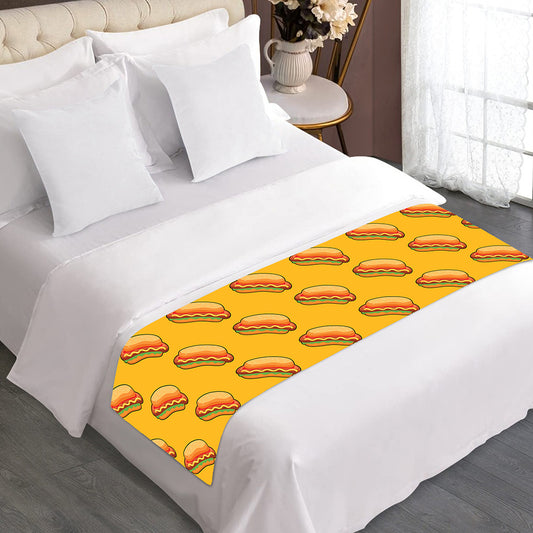 Colorful Hot Dog Pattern Print Bed Runner