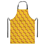 Colorful Hot Dog Pattern Print Bib Apron With Pocket