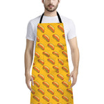 Colorful Hot Dog Pattern Print Bib Apron With Pocket