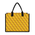 Colorful Hot Dog Pattern Print Canvas Tote Bag