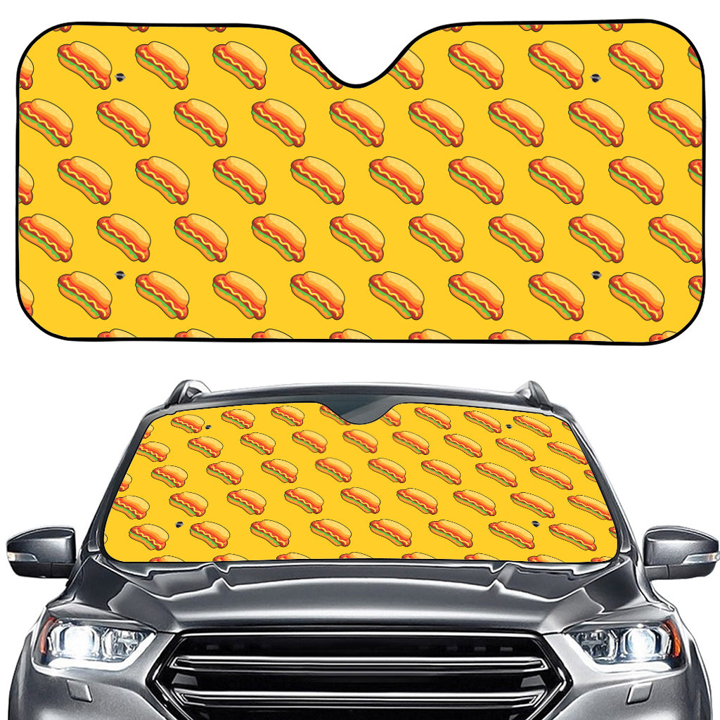 Colorful Hot Dog Pattern Print Car Windshield Sun Shade