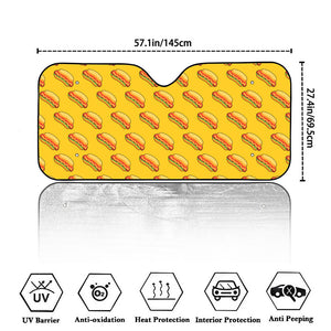 Colorful Hot Dog Pattern Print Car Windshield Sun Shade