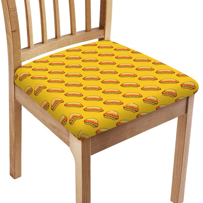 Colorful Hot Dog Pattern Print Chair Cushion Cover