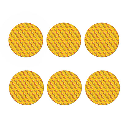 Colorful Hot Dog Pattern Print Coaster Set