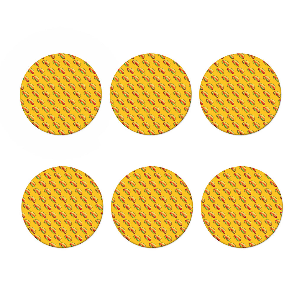 Colorful Hot Dog Pattern Print Coaster Set