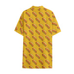Colorful Hot Dog Pattern Print Cotton Hawaiian Shirt