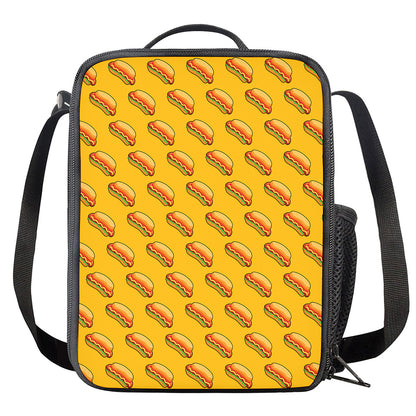 Colorful Hot Dog Pattern Print Crossbody Lunch Bag