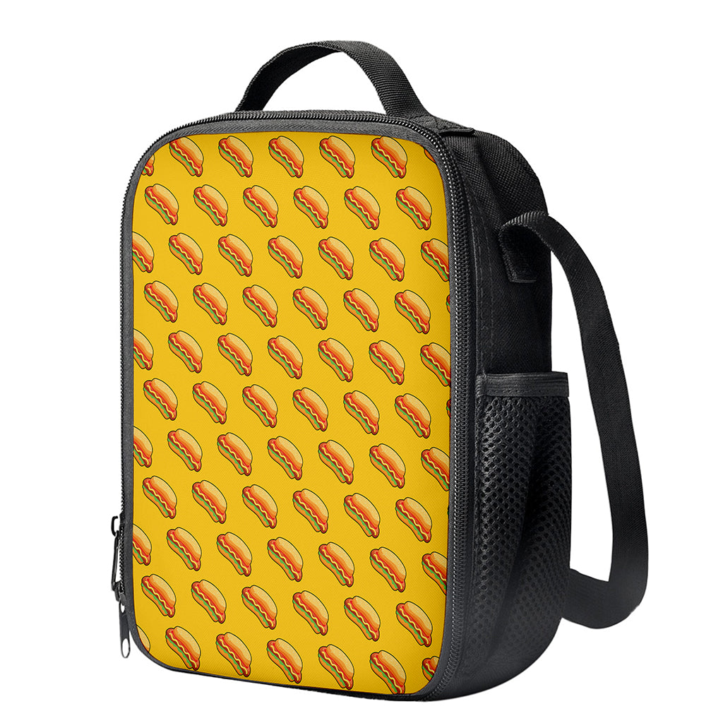 Colorful Hot Dog Pattern Print Crossbody Lunch Bag