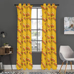 Colorful Hot Dog Pattern Print Curtain