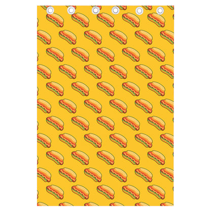 Colorful Hot Dog Pattern Print Curtain