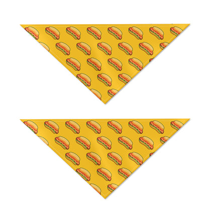 Colorful Hot Dog Pattern Print Dog Bandana