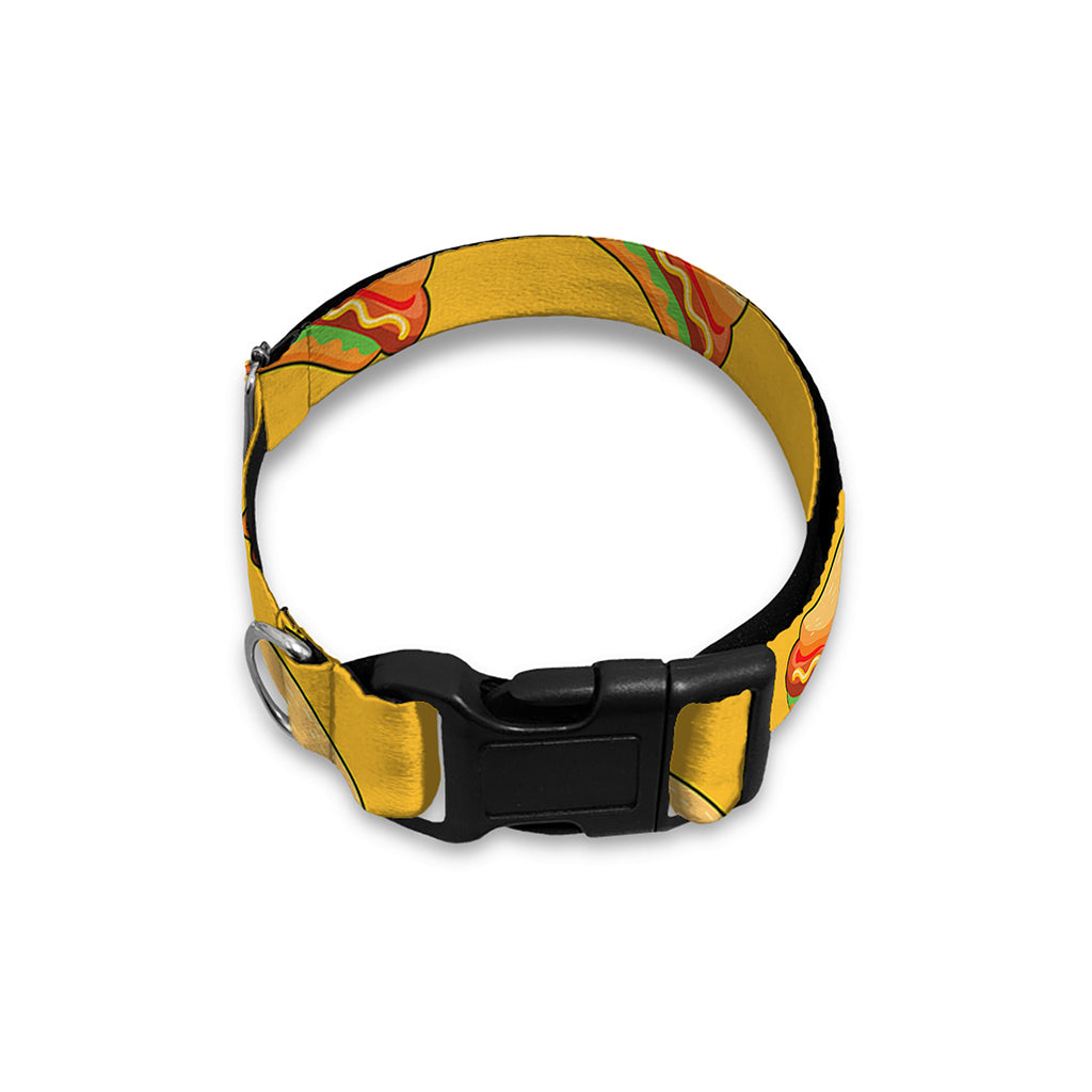 Colorful Hot Dog Pattern Print Dog Collar