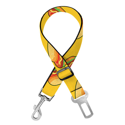 Colorful Hot Dog Pattern Print Dog Seat Belt