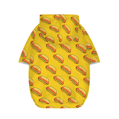 Colorful Hot Dog Pattern Print Dog Zip Up Hoodie