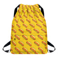 Colorful Hot Dog Pattern Print Drawstring Backpack