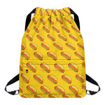 Colorful Hot Dog Pattern Print Drawstring Backpack