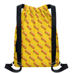 Colorful Hot Dog Pattern Print Drawstring Backpack