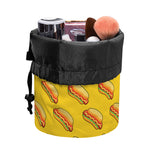 Colorful Hot Dog Pattern Print Drawstring Makeup Bag