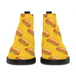 Colorful Hot Dog Pattern Print Flat Ankle Boots