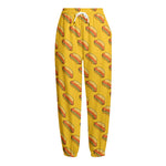 Colorful Hot Dog Pattern Print Fleece Lined Knit Pants