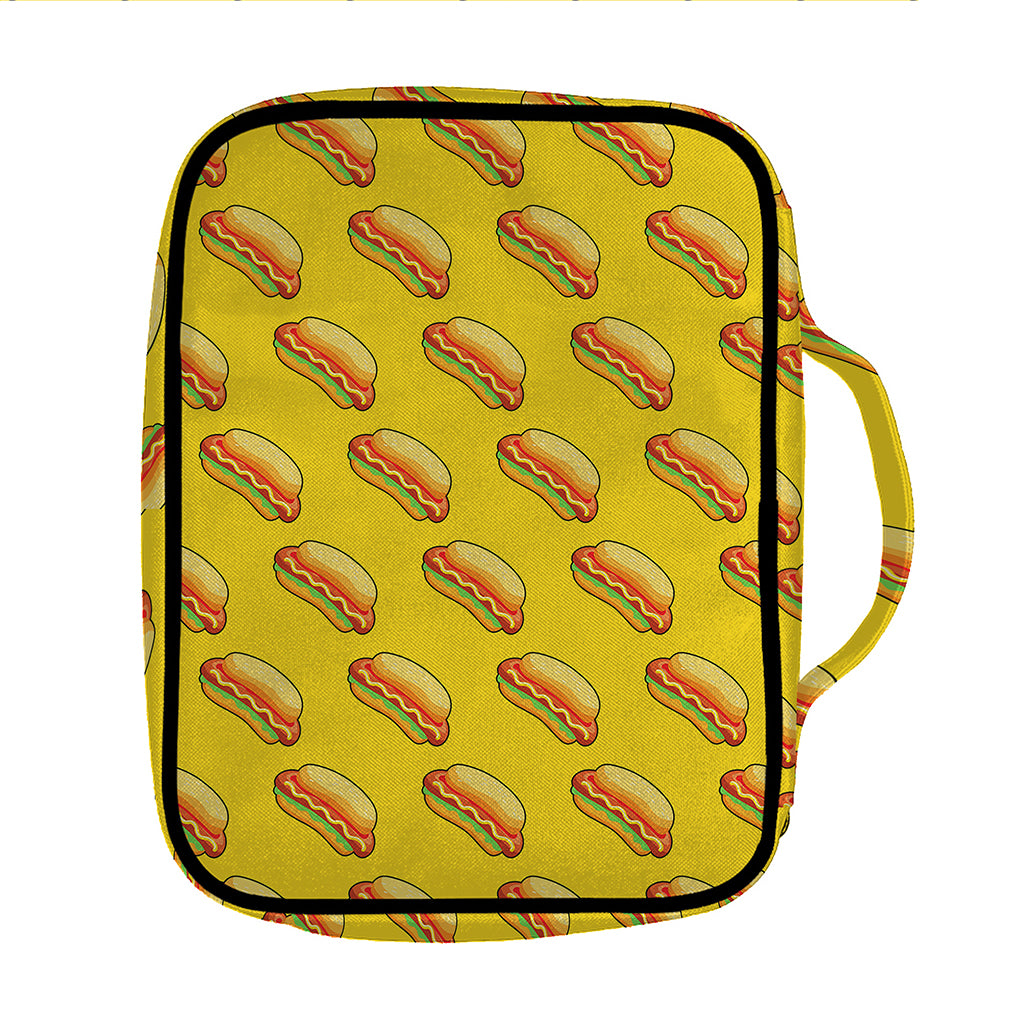 Colorful Hot Dog Pattern Print Front Pocket Bible Bag
