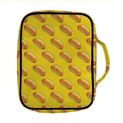 Colorful Hot Dog Pattern Print Front Pocket Bible Bag