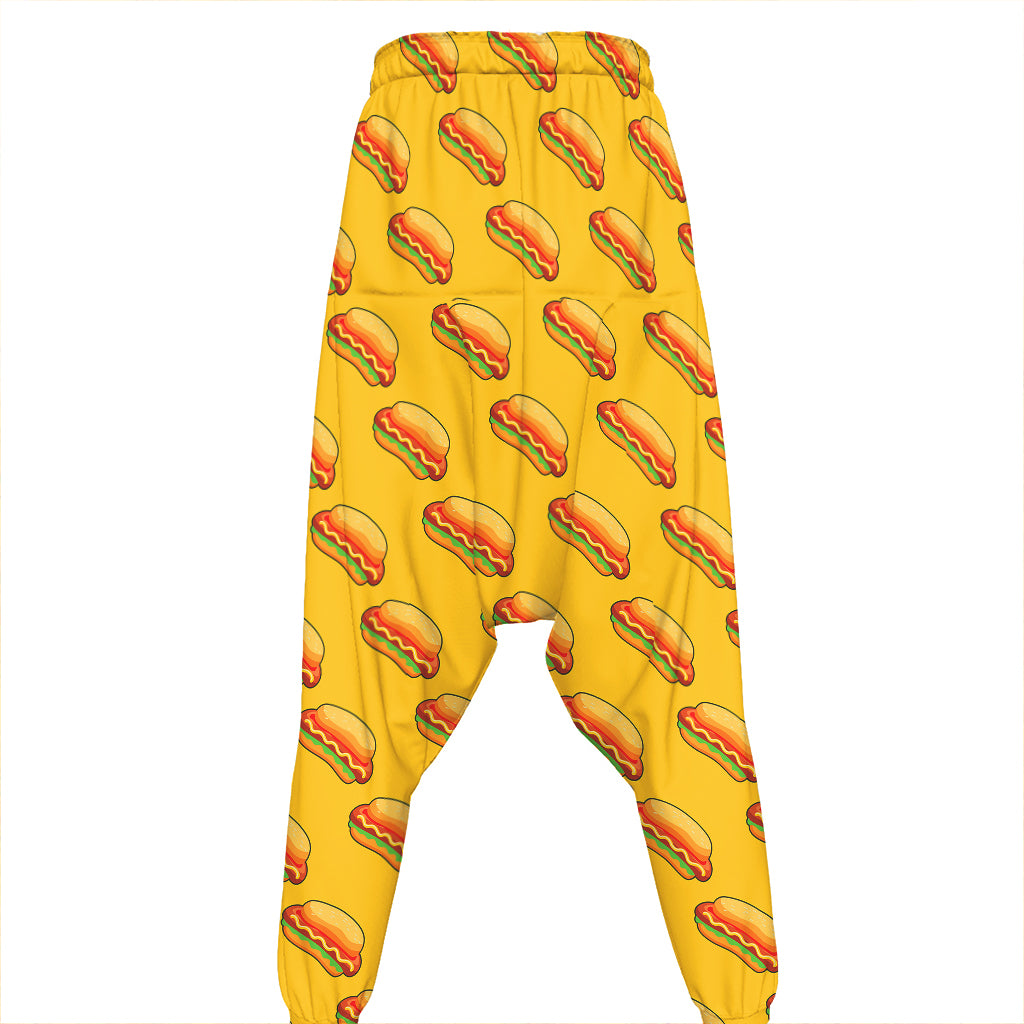 Colorful Hot Dog Pattern Print Hammer Pants
