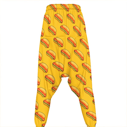 Colorful Hot Dog Pattern Print Hammer Pants