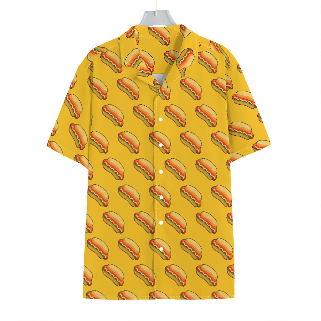 Colorful Hot Dog Pattern Print Hawaiian Shirt