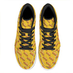 Colorful Hot Dog Pattern Print High Top Leather Sneakers