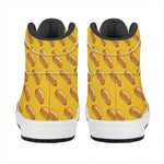 Colorful Hot Dog Pattern Print High Top Leather Sneakers