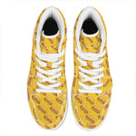 Colorful Hot Dog Pattern Print High Top Leather Sneakers