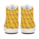 Colorful Hot Dog Pattern Print High Top Leather Sneakers