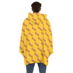 Colorful Hot Dog Pattern Print Hoodie Blanket